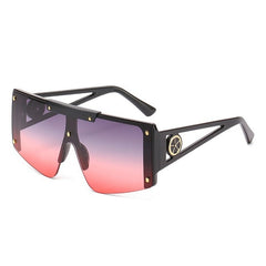 Women's Oversized Square 'IO GIRL' Metal Sunglasses