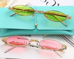 Women's Small Oval 'Bruise' Metal Sunglasses