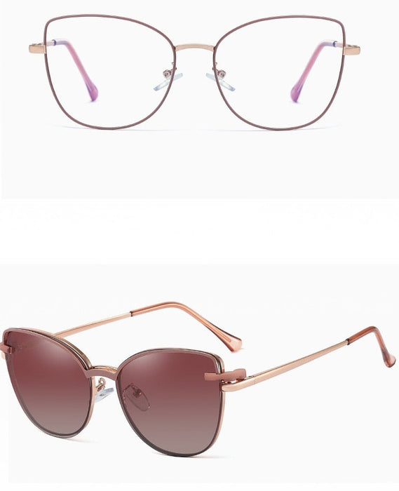 Women's Cat Eye 'Kittie ' Metal Sunglasses