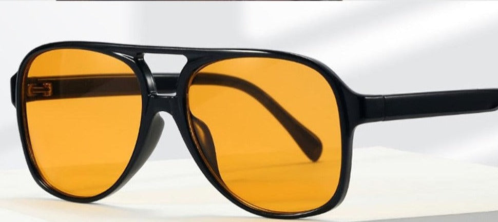 Men's Retro Pilot 'Ironclad Eye Wear' Plastic Sunglasses
