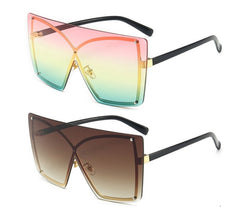 Women's Oversized Square 'Lura Eye Wear' Metal Sunglasses