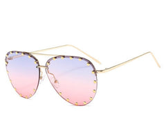 Women's Oversized Luxury Pilot 'Sunset Strip' Metal Sunglasses