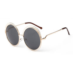 Women's Vintage Oversize Round 'Totoro' Metal Sunglasses