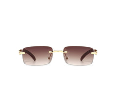 Women's Rimless 'Emsi' Wooden Sunglasses