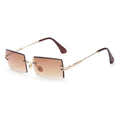 Women's Rimless Small Rectangle 'Diner Dash' Metal Sunglasses