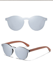 Unisex Retro Wood 'Hundred's' Sunglasses