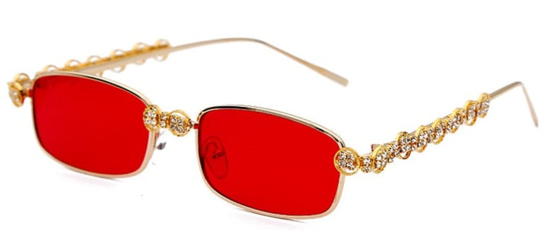Women's Rectangle 'Simply Gem' Metal Sunglasses