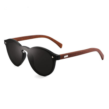 Men's Vintage Round 'Roofer'  Wooden Sunglasses