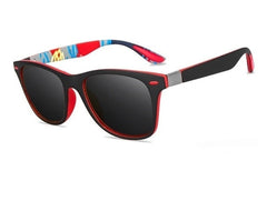 Men's Square "Red Tail" Retro Sunglasses