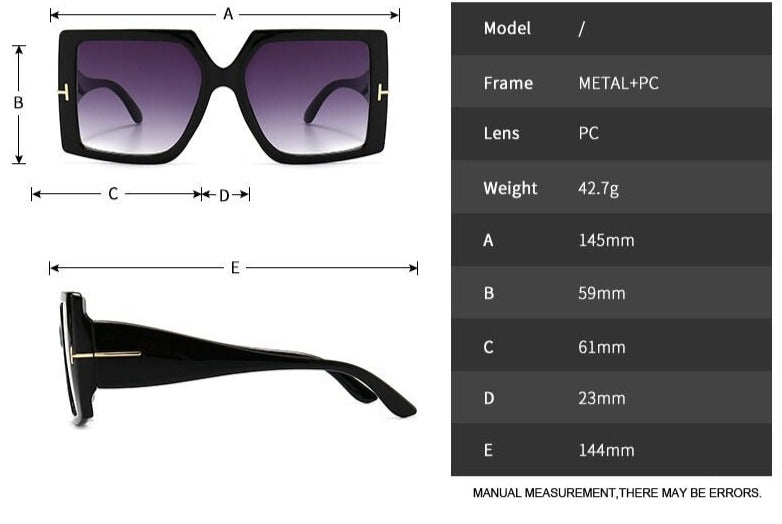 Women's Black 'Dawn' Oversized Sunglasses
