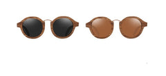 Women's Round 'Lycel' Wooden Sunglasses