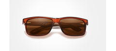 Men's Square 'Pure' Wooden Sunglasses