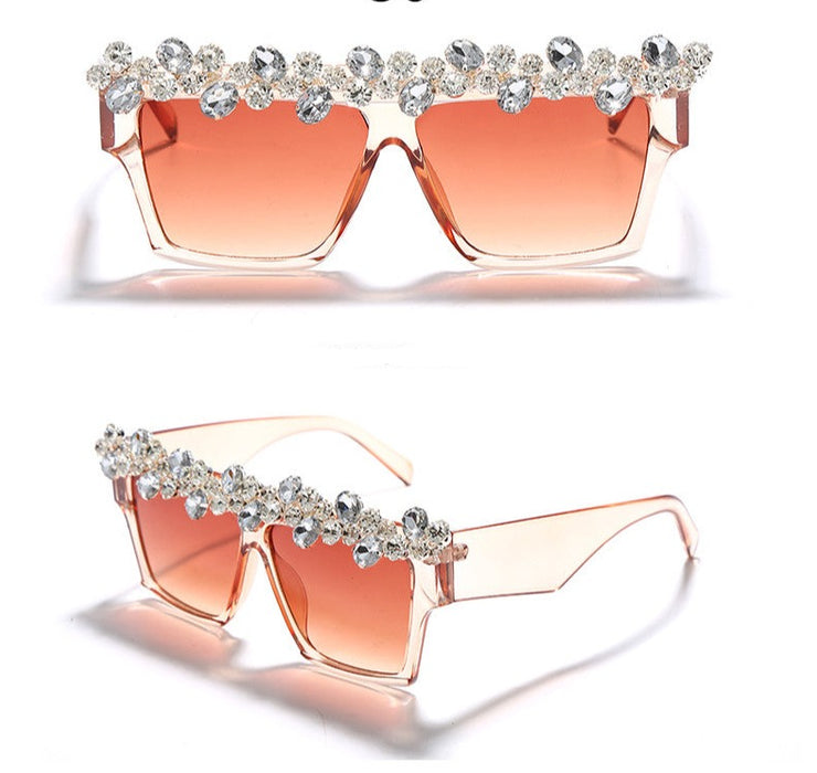 Women's Trendy Square 'Goddess' Diamond Sunglasses