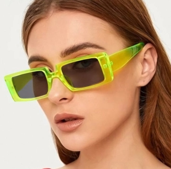 Women's Rectangle 'Summer Jelly Hit' Plastic Sunglasses