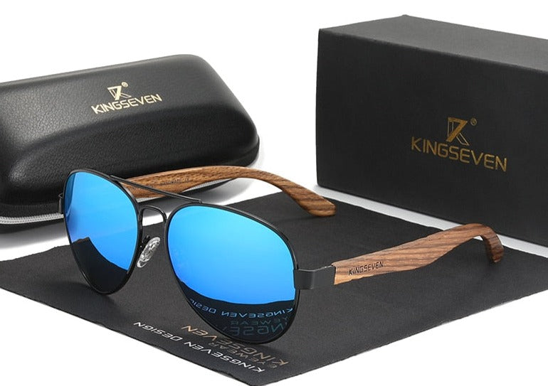 Men's Pilot 'Le Deux' Wooden Sunglasses