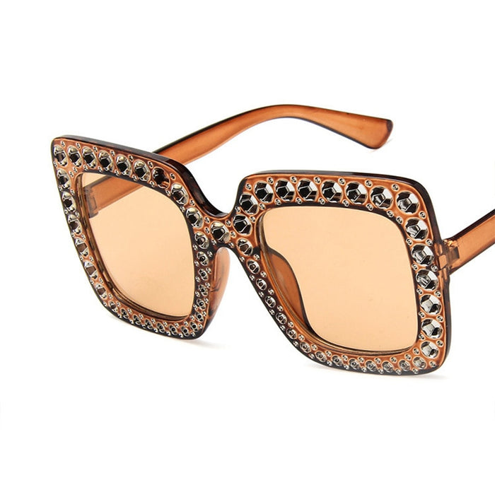 Women's Oversized Square 'Dazzled' Vintage Sunglasses