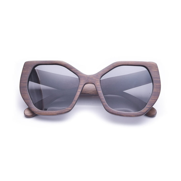 Men's Hexagonal 'Skittles' Wooden Bamboo Sunglasses