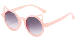 Kid's Girls Round 'White Cat' Plastic Sunglasses