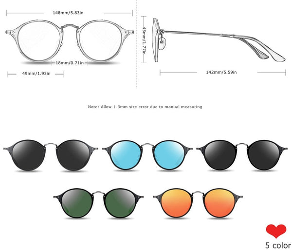 Men's Polarized Round 'Vegas' Metal Sunglasses