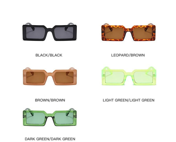 Women's Small Rectangular 'Laarni' Plastic Sunglasses