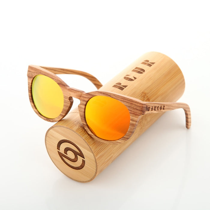 Men's Polarized Square 'Javar Eye Wear' Wooden Sunglasses