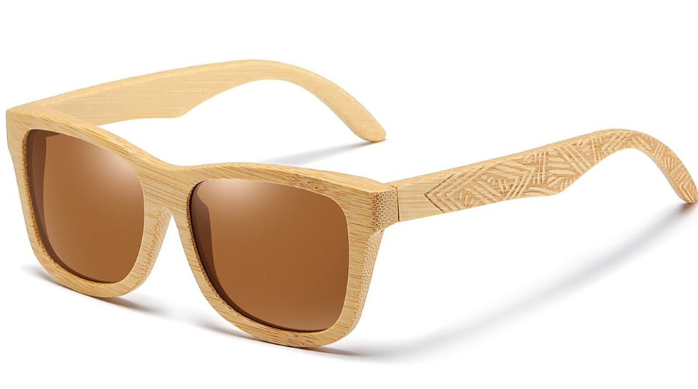 Men's Polarized Oval 'Wood 101' Wooden Sunglasses