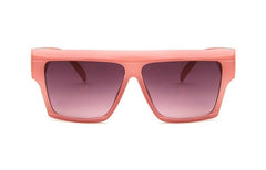 Women's Square Oversized 'Shine Nude' Plastic Sunglasses