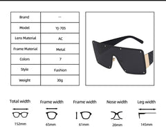 Women's Browline 'Futuristic' Square Sunglasses