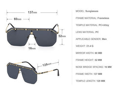 Men's Square Rimless 'Beyond Infinite' Metal Sunglasses