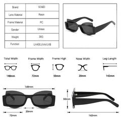 Unisex Unique Rectangular 'Sun Fun' Rimless Sunglasses