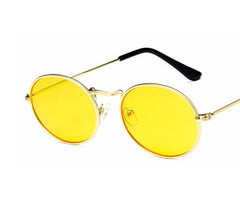 Women's Retro Oval "Diner Vibes" Metal Sunglasses