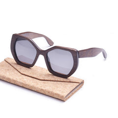 Men's Hexagonal 'Skittles' Wooden Bamboo Sunglasses