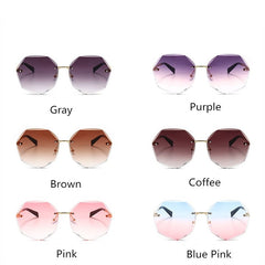 Women's 'Fancy' Rimless Round Sunglasses