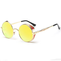 Men's Round Classic 'Steampunk' Plastic Sunglasses