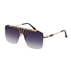 Men's Oversized Square 'Road House' Metal Sunglasses