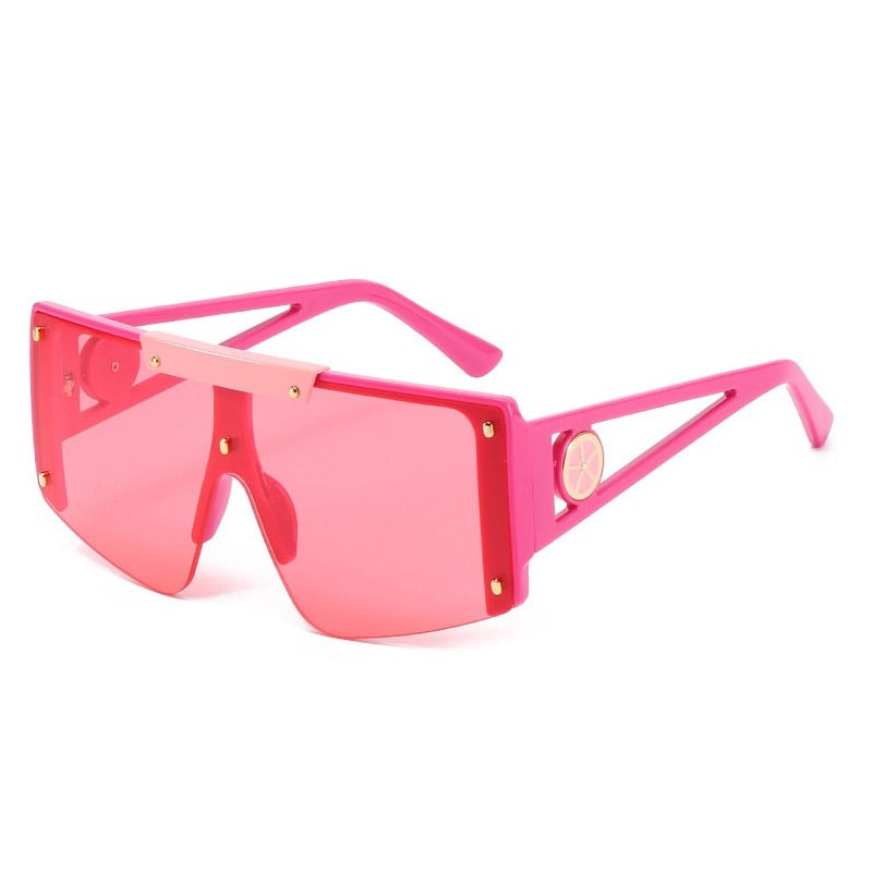 Women's Oversized Square 'IO GIRL' Metal Sunglasses