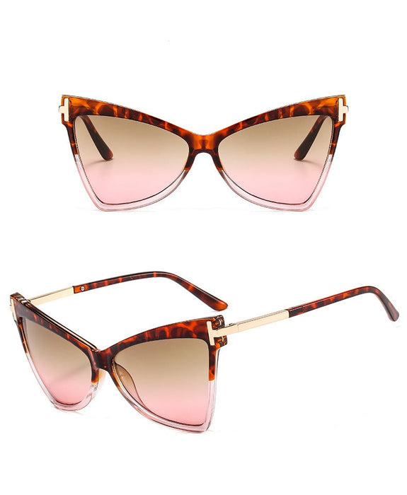 Women's Vintage 'Butterfly' Oversized Cat Eye Sunglasses