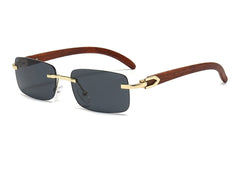 Women's Rimless 'Emsi' Wooden Sunglasses