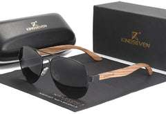 Men's Pilot 'Le Deux' Wooden Sunglasses