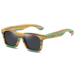 Men's Wooden Oval 'Lady Aisa' Polarized Bamboo Sunglasses