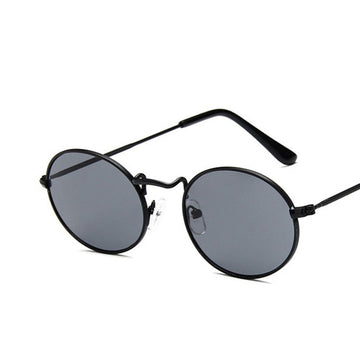 Women's Retro Oval "Diner Vibes" Metal Sunglasses