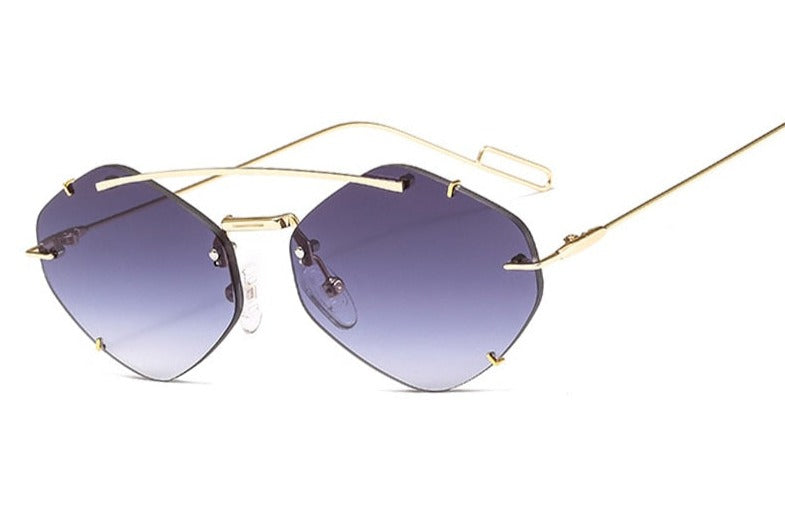 Women's Rimless Polygon 'Lady Lila ' Metal Sunglasses