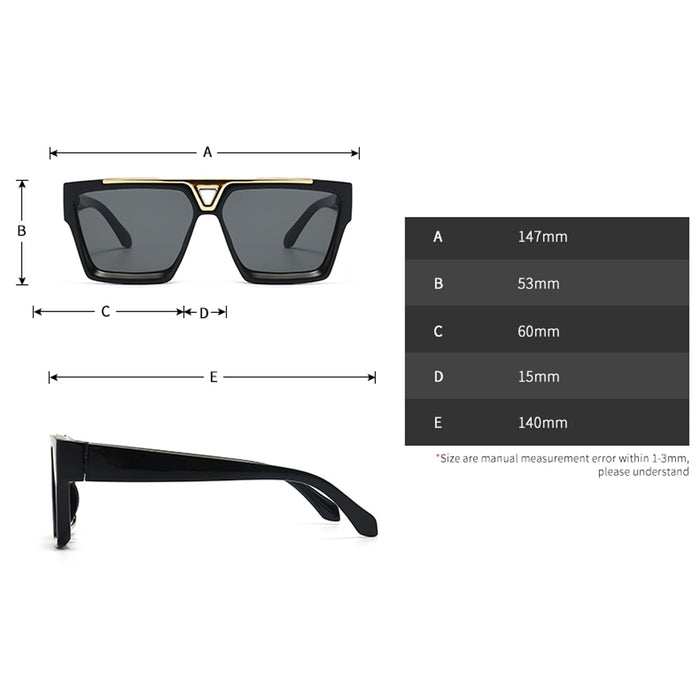 Unisex Square 'Crystal Clear' Plastic Sunglasses