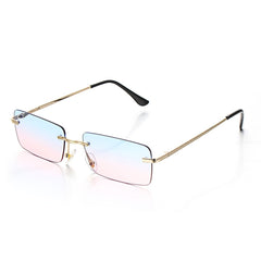 Women's Rimless Small Rectangle 'Diner Dash' Metal Sunglasses