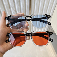 Unisex Retro Square "Watery Fire" Plastic Sunglasses