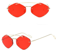 Women's Rimless Polygon 'Lady Lila ' Metal Sunglasses