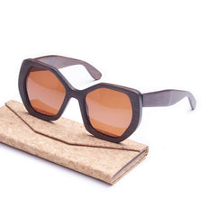 Men's Hexagonal 'Skittles' Wooden Bamboo Sunglasses