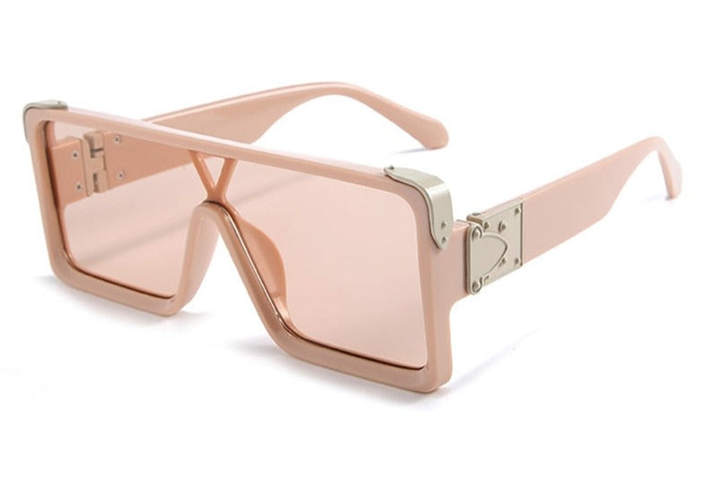 Women's Oversized Square 'Magnolia Shine' Plastic Sunglasses