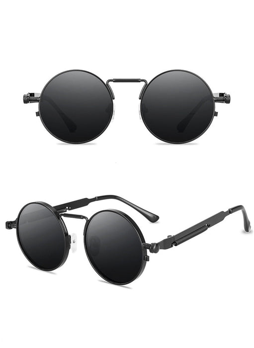 Unisex Round Vintage' Vent' Alloy  Sunglasses