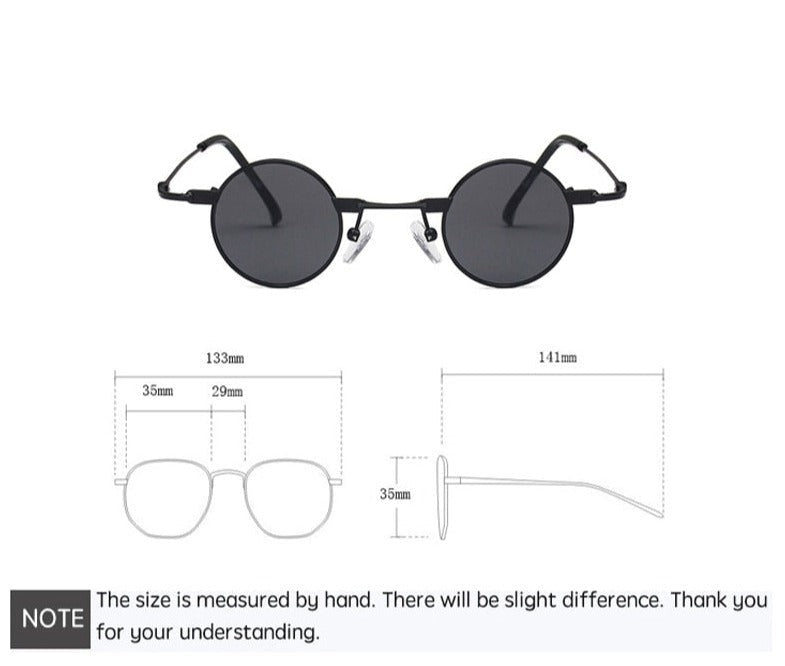 Unisex Small Round 'Montanaro' Metal Sunglasses